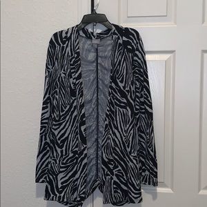 Long sleeve zebra striped cardigan
